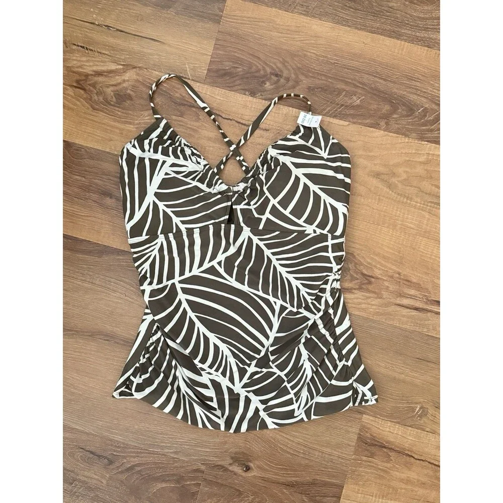 NWT Coco Reef Women's Dynamic Swim Tankini Underwire Sz 36DD RV $110 Palm Leave - Picture 3 of 6